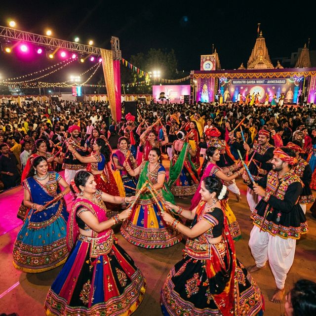 Stage design preview for Navratri Festival Gujarat 2026