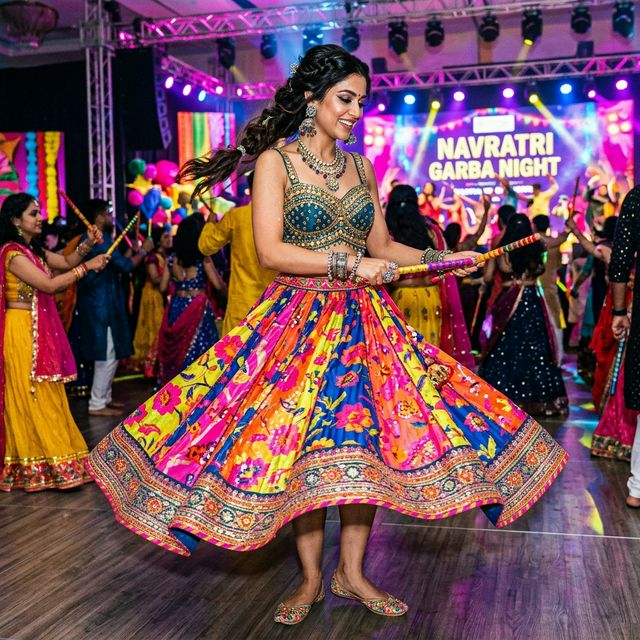 Modern Indo-Western Garba outfit for Navratri Festival Gujarat
